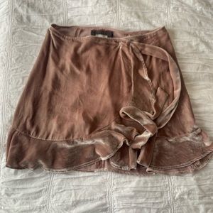 Reformation velvet wrap skirt